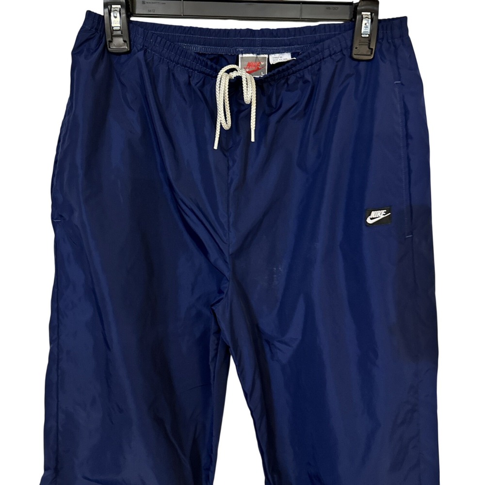 Nike Windbreaker Track Pants Navy Blue Nylon Joggers Mens Large S70810BX vintage